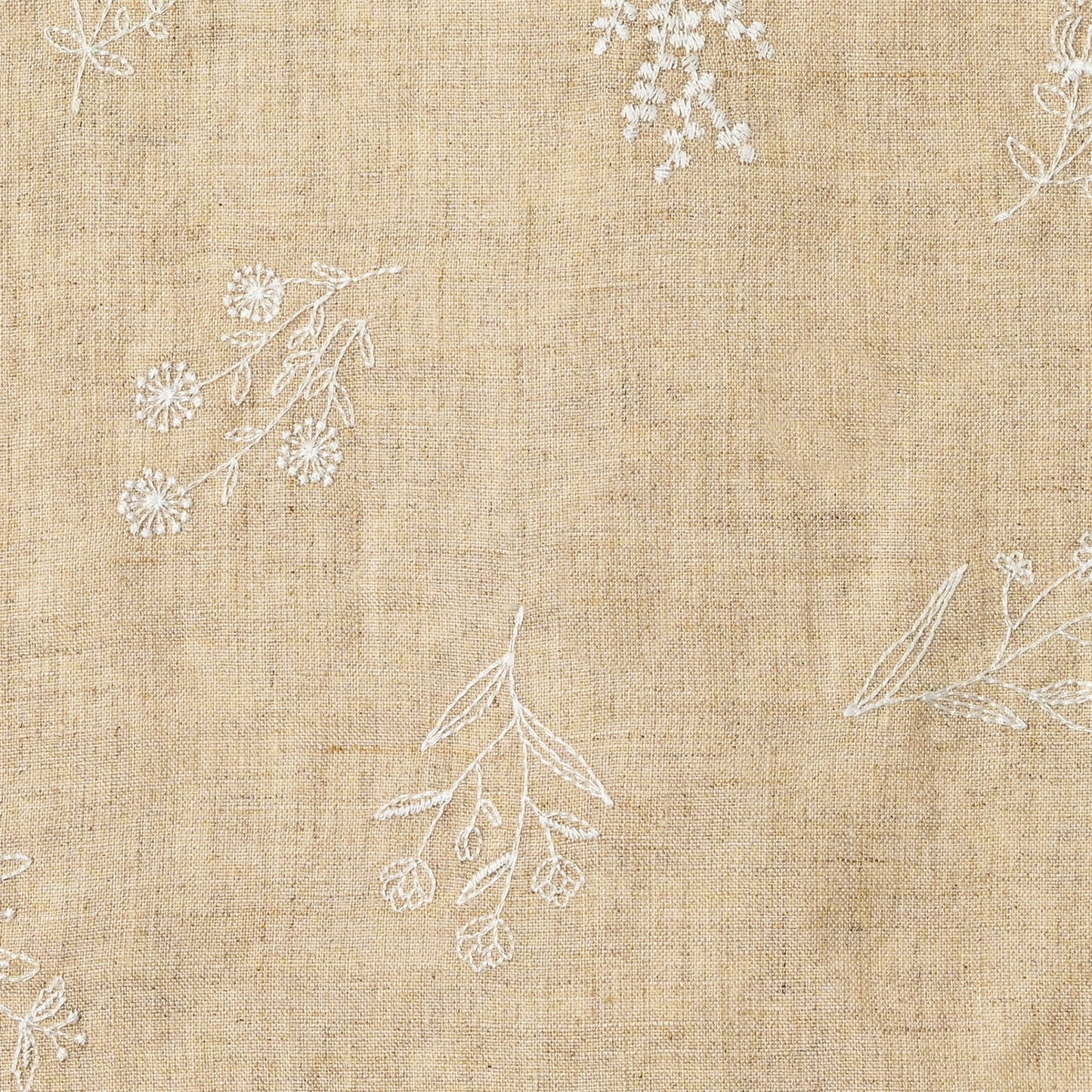 Kokka - Nuno to Muno - 100% Linen Embroidered Fabric - 1A