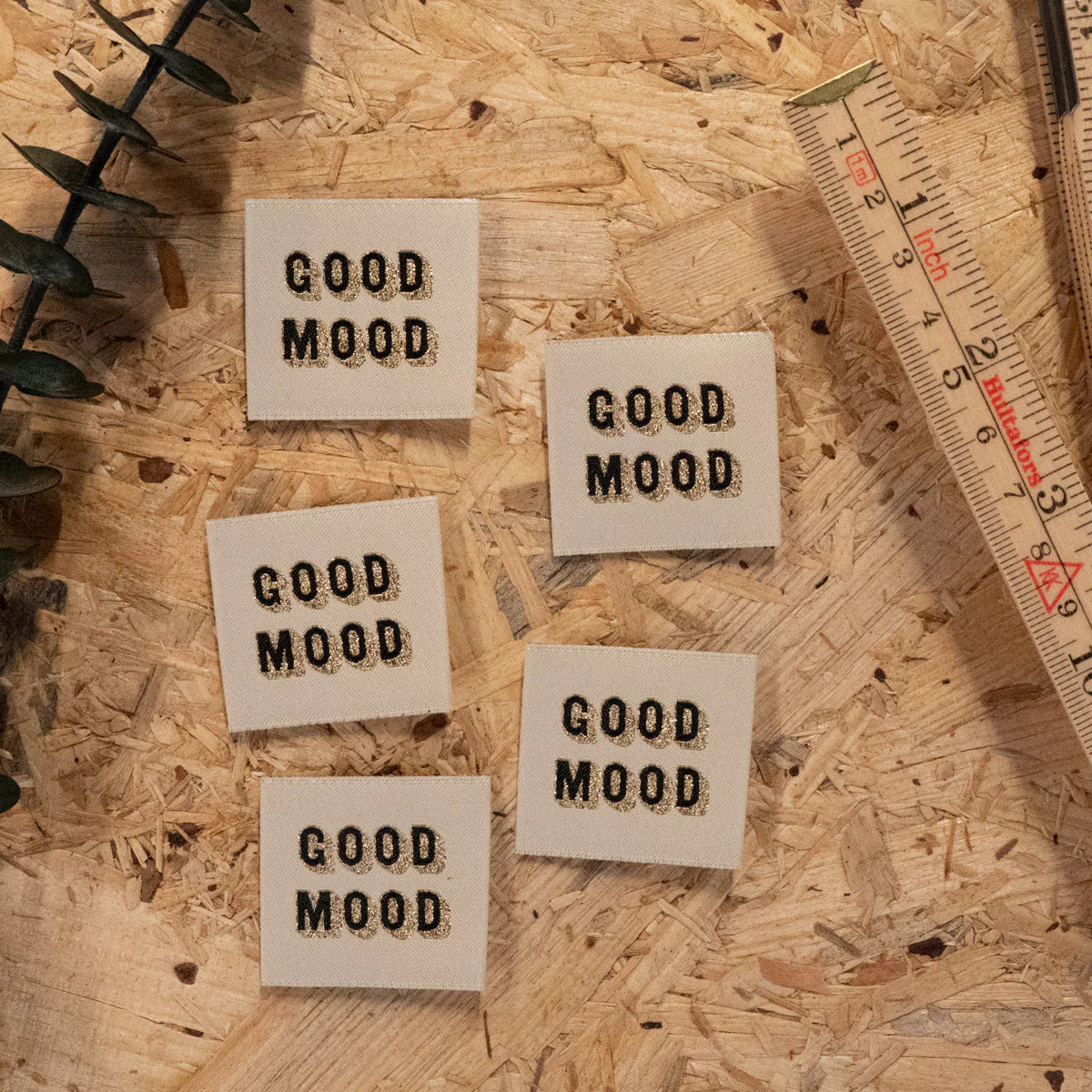 Woven labels ©ikatee - "Good Mood" Set - x5