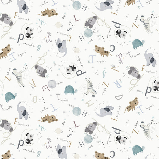 Cute Animals - Cream - Cotton Fabric