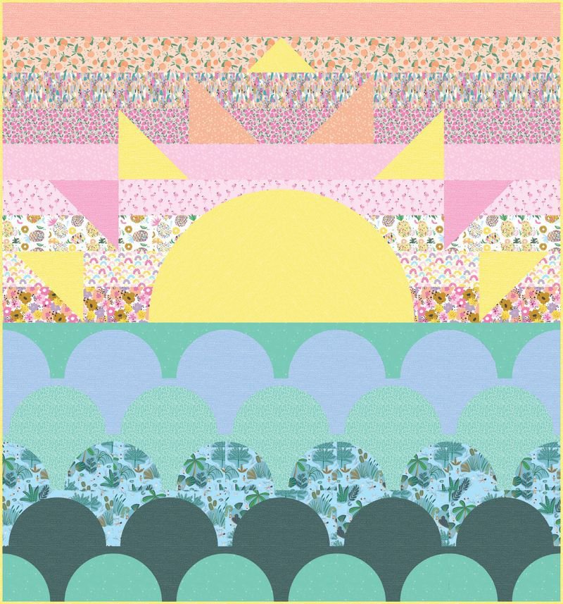 Abstract Summer - Pineapple Crush  - Cotton Fabric