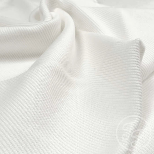 13" Remnant - Off-White Uni Solid Cotton Rib Knit