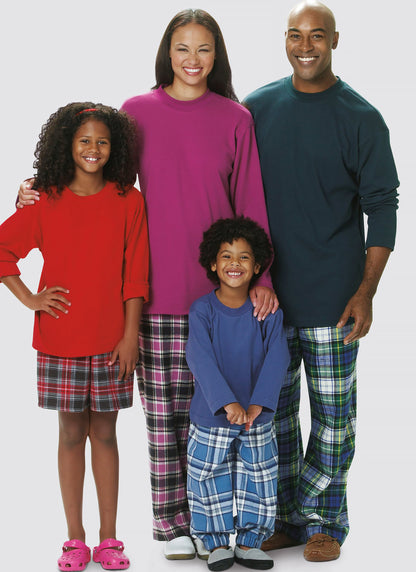 Simplicity - SS9202 Misses'/Men's/Children's/Boys'/Girls' T-Shirt, Shorts and Pants