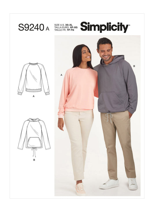 Simplicity - S9240 Unisex Raglan Pullover Shirts