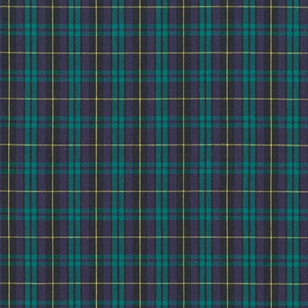 Sevenberry Classic Plaids Collection - Hunter Green & Yellow - Woven Shirting Fabric