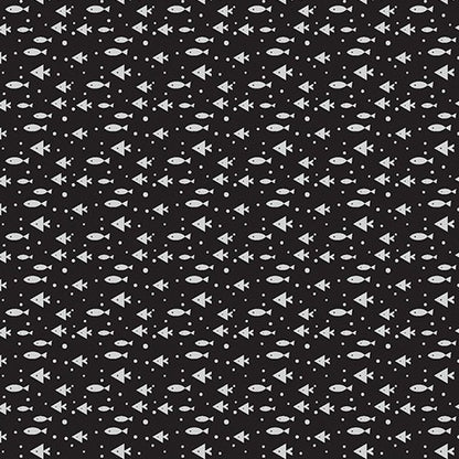Minnows - Black - Reef Life by Wee Gallery - Cotton Fabric