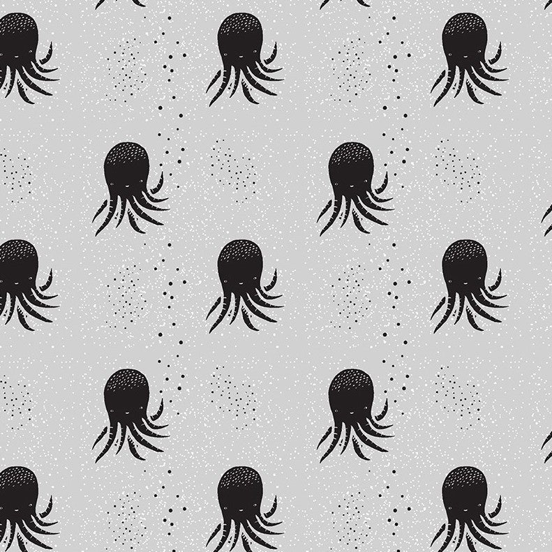 Octopus - Dawn - Reef Life by Wee Gallery - Cotton Fabric