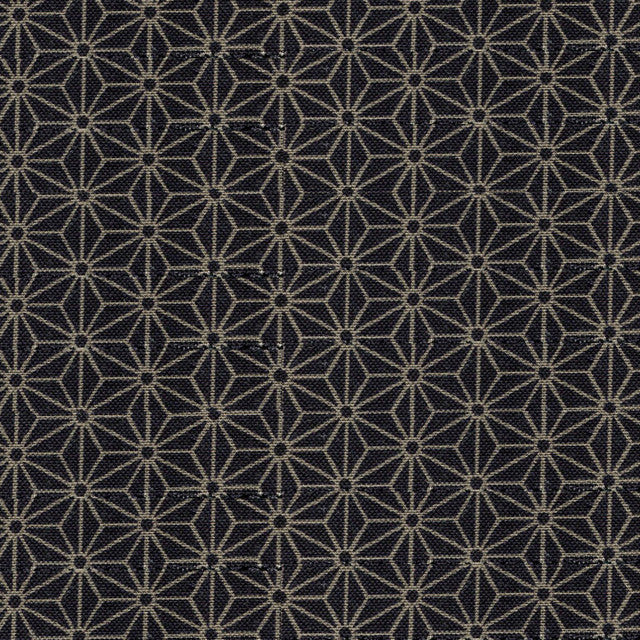Sevenberry Woven Cotton - Hemp Leaves - Midnight Navy