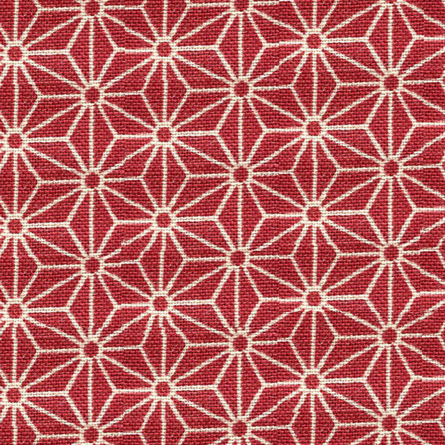 Sevenberry Woven Cotton - Hemp Leaves - Red