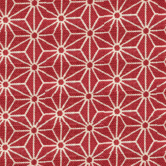 Sevenberry Woven Cotton - Hemp Leaves - Red