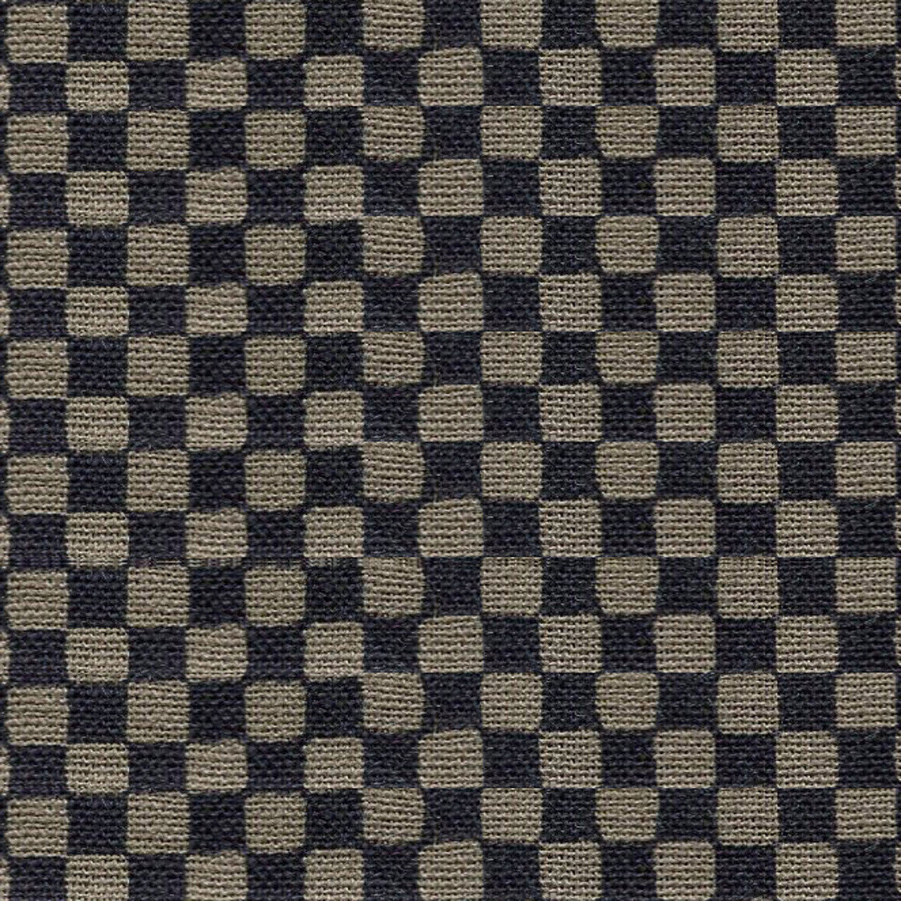 Sevenberry Woven Cotton - Ichimatsu - Midnight Navy & Mushroom