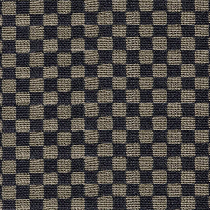 Sevenberry Woven Cotton - Ichimatsu - Midnight Navy & Mushroom