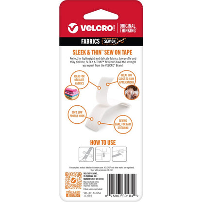 VELCRO® SLEEK & THIN™ Sew On - White