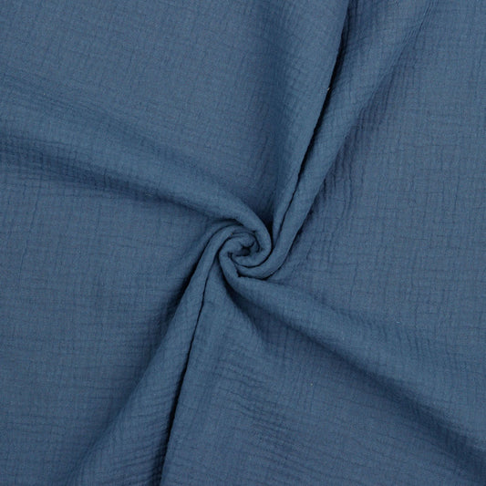 Double Gauze Fabric - Indigo Blue -  OEKO-TEX 100