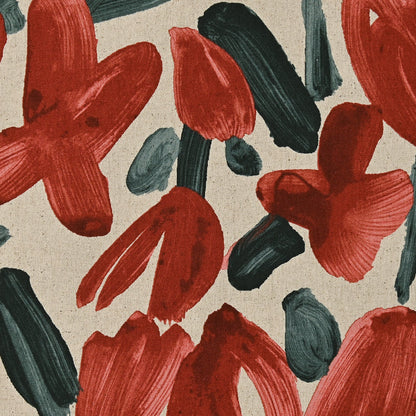 Kokka - Linnea Paintbrush Tulips - A - Linen / Cotton Canvas