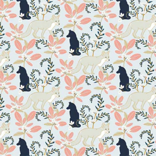 Fox and Flowers - Cotton Fabric