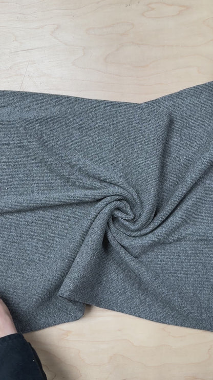 Cotton 2x2 Rib Knit - Grey Melange - Rib