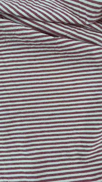 52" Remnant - Yarn Dyed Red & White - Organic Cotton Stripe