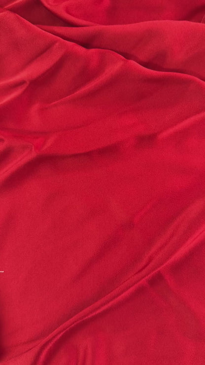 Heavier Acetate Viscose Stretch Crepe - Red - Designer Deadstock