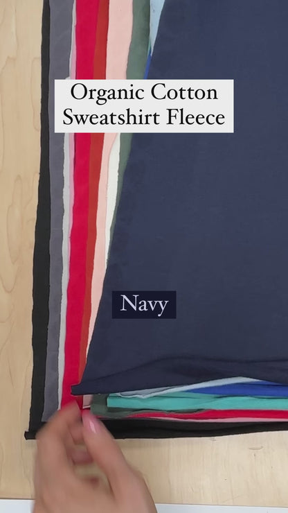 Soft Organic Cotton Knit Sweater Fleece - Cobalt