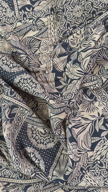 Rayon Slub Digital Print - Tropical Plants