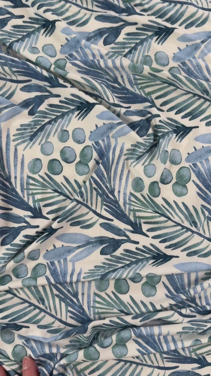 Modal Jersey Knit - Blue Foliage