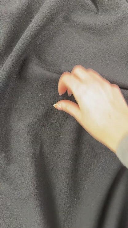 Airy Wool Blend Crepe - Black  - Film Studio Deadstock