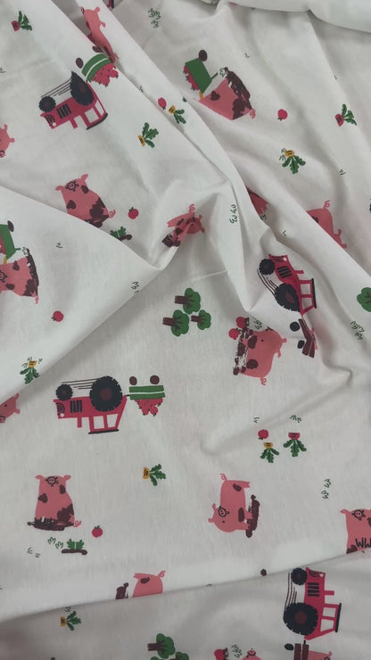 Organic Cotton Jersey - Pigs