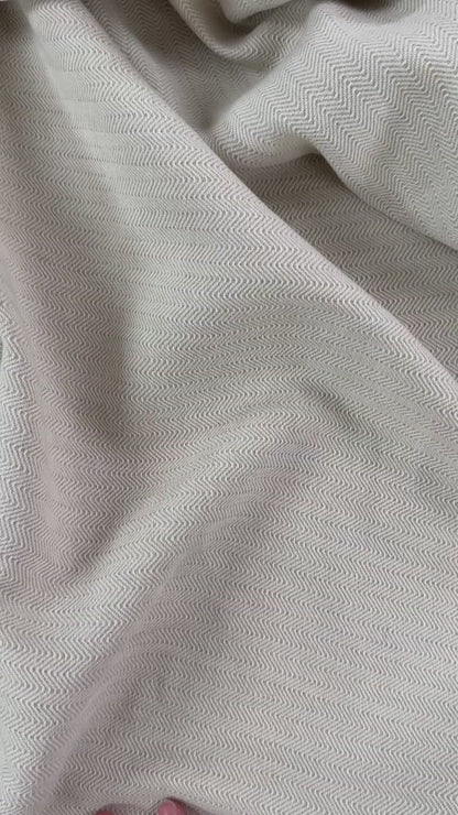 Wool Linen Herringbone - Off White/Natural - Film Studio Deadstock