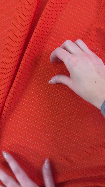 Polyester Tricot Sports Mesh - Bright Orange  - Local Deadstock