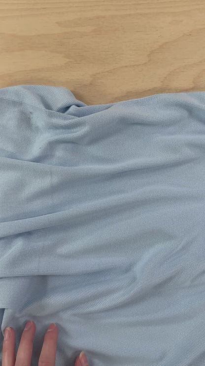 Bamboo Cotton 2×2 Rib - Frost Blue