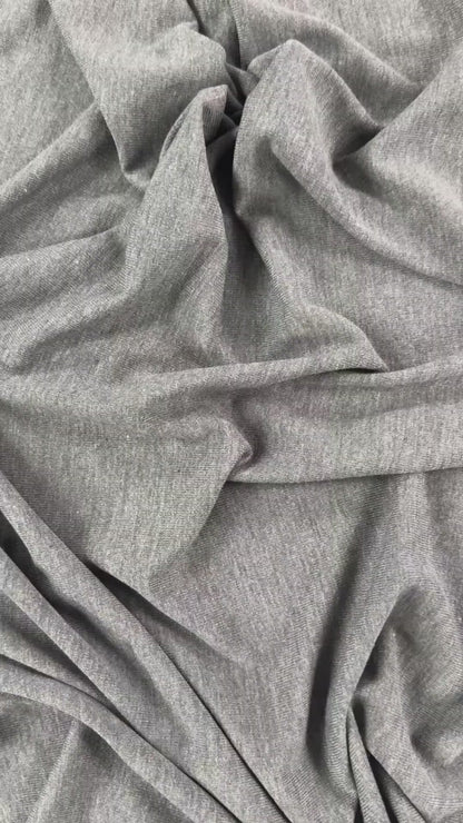 Rayon Acrylic Sweater Knit  - Heathered Charcoal - Deadstock