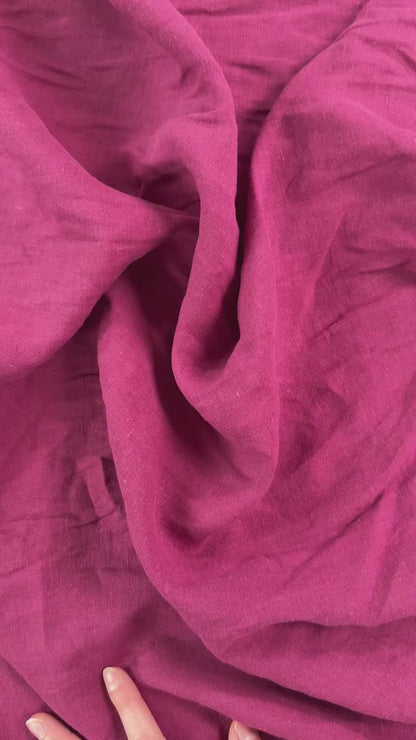 Stone Washed Linen - Dark Fuchsia