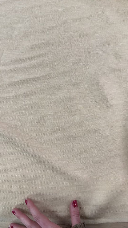 18" Remnant - Yarn Dyed Cotton Herringbone Twill - Light Beige - Deadstock
