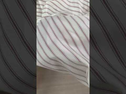 Polyester Lining - Ivory & Red Stripe - Deadstock