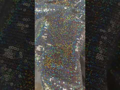 Sequins on Mesh Knit - Holographic - Deadstock