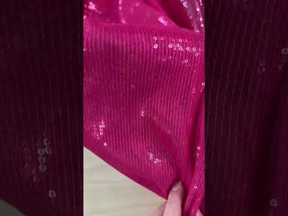 Sequins on Mesh Knit - Hot Pink - Deadstock
