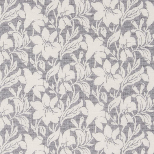 Day Lily Lasenby Quilting Cotton Fabric - Grey