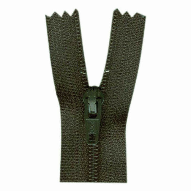 General Purpose Lightweight Close End Zipper 20cm (8″) - Olive