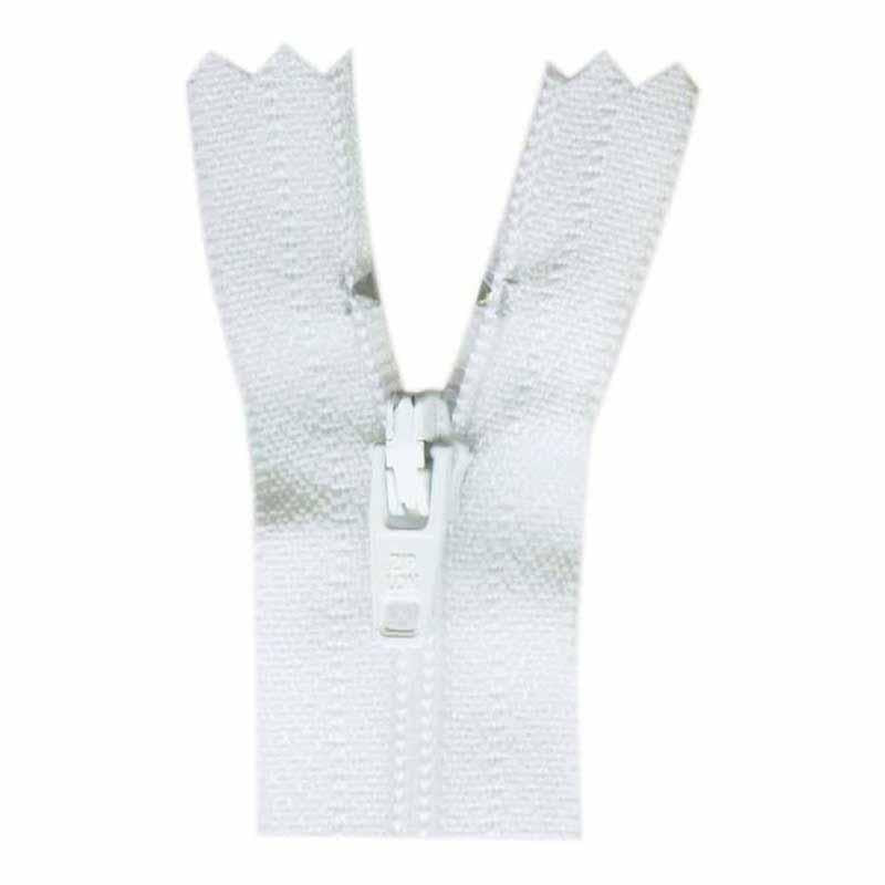 General Purpose Lightweight Open Ended - Separating - Zipper 60cm (24″) - White