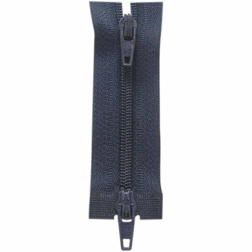 Two Way Separating Zipper - Lightweight Nylon Coil 60cm (24″) - Navy - Riverside Fabrics