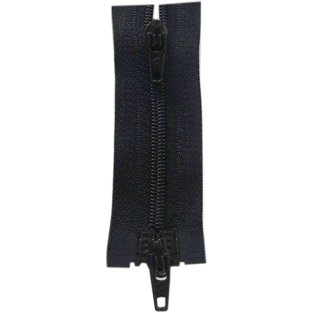 Two Way Separating Zipper - Lightweight Nylon Coil 45cm (18″) - Black