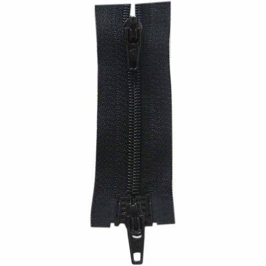Two Way Separating Zipper - Lightweight Nylon Coil 45cm (18″) - Black