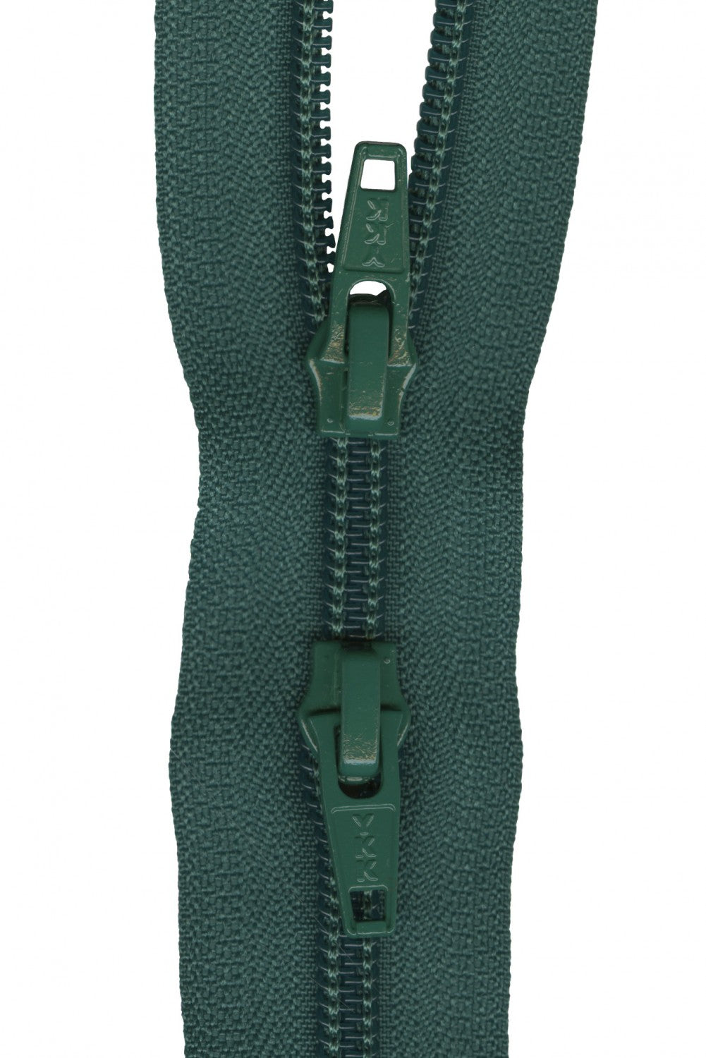 Two Way Close Ended Zipper - Medium Weight Nylon Coil 55cm (22″) - Forest Green