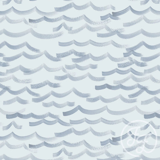 Sea Blue Waves - Cotton Jersey Knit