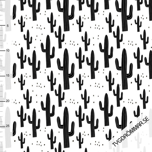 Cactus - Black & White - GOTS Certified Organic Cotton Jersey Knit