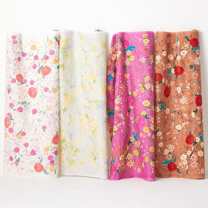 nani IRO - Rakuen - A - White and Pink - Double Gauze Fabric