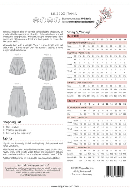 Tania Culottes pattern
