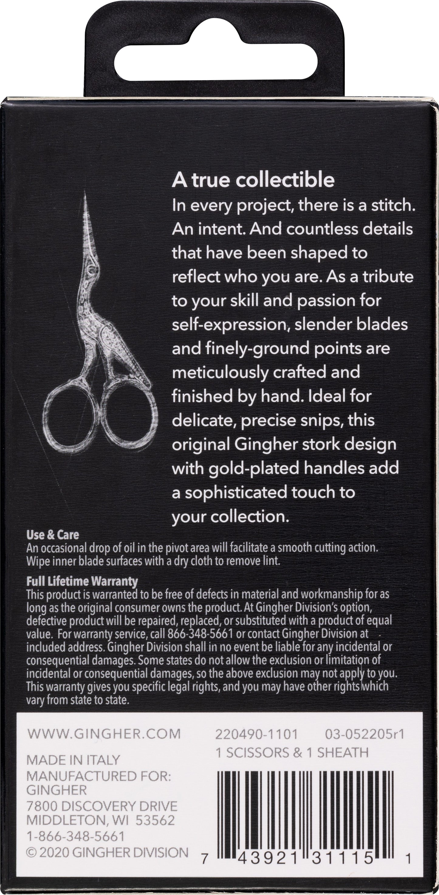 Gingher 3 1/2in Stork Embroidery Scissor