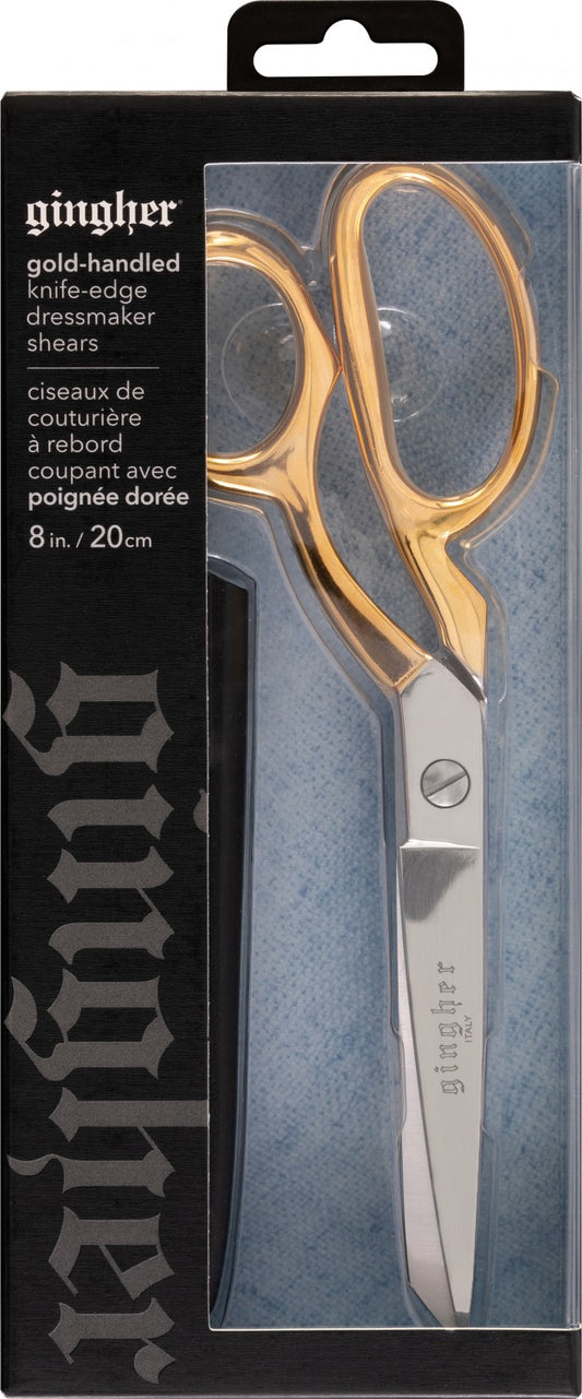 Gingher 8-Inch Gold-Handled Knife Edge Dressmaker's Sewing Shears Scissors