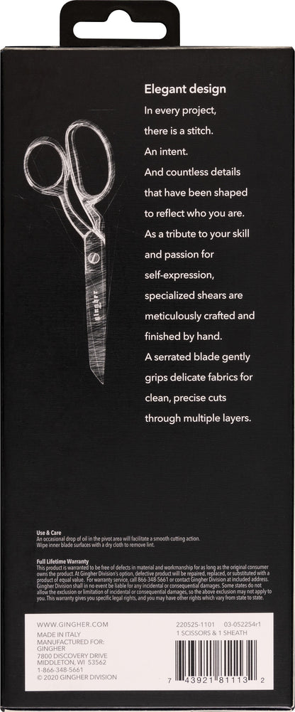 Gingher 8-Inch Serrated/Knife Edge Dressmaker's Shears Scissors